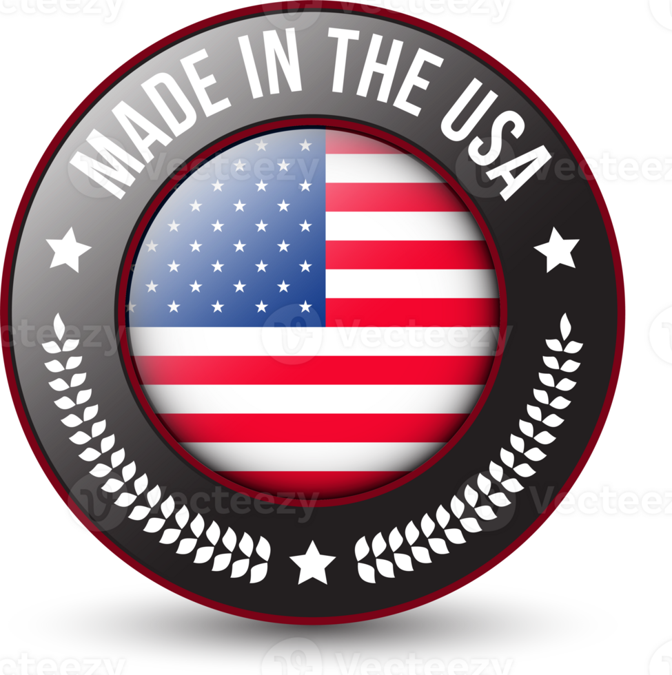 3D Realistic Glossy Made In USA Badge, Made In The United States,  Made In The USA emblem, American Flag, Made In USA Seal, Made In USA Label, Icons, Original Product, Transparent png