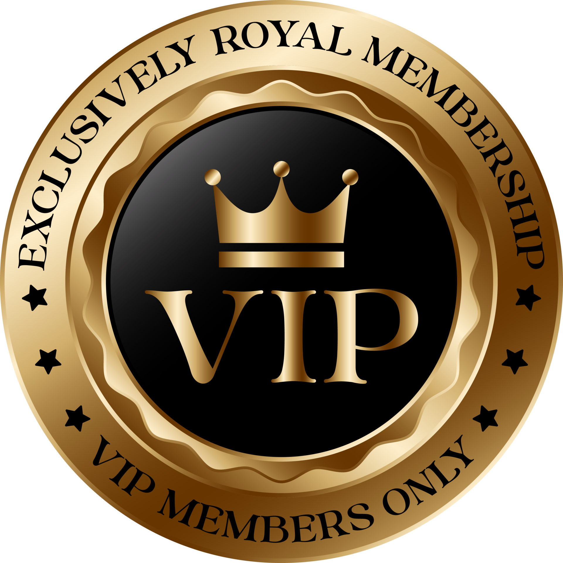 Vip club logo luxury golden badge Royalty Free Vector Image