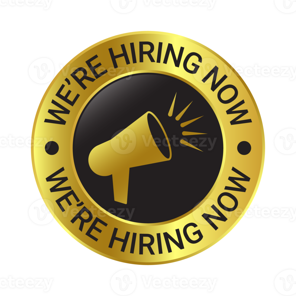 We Are Hiring Now Label, Badge, Rubber Stamp, Hiring Now Emblem, Glossy 3D Realistic Badge png