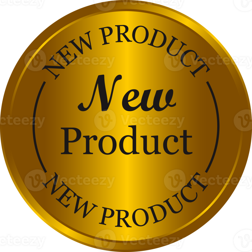 Glossy New Product Label, New Products Icon, New Product Banner, 3D Realistic Business Badge Design, Arrival Goods Rubber Stamp png