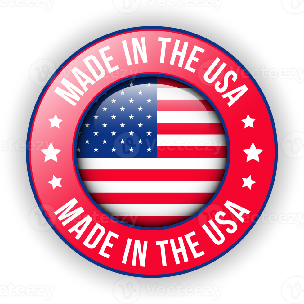 3d realistisk glansig tillverkad i USA bricka, tillverkad i de förenad stater, tillverkad i de USA emblem, amerikan flagga, tillverkad i USA täta, tillverkad i USA märka, ikoner, original- produkt, transparent png