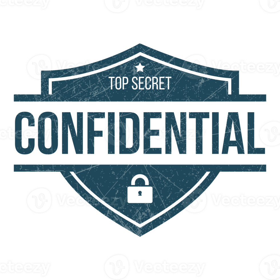 Confidential Rubber Stamp, Confidential Seal, Confidential Badge With Grunge Texture png