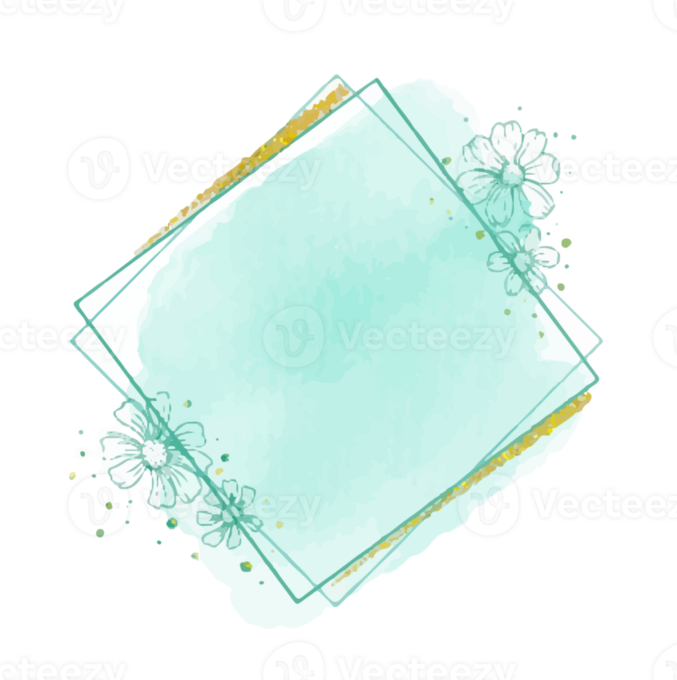 Watercolor floral wreath bouquet label badge png