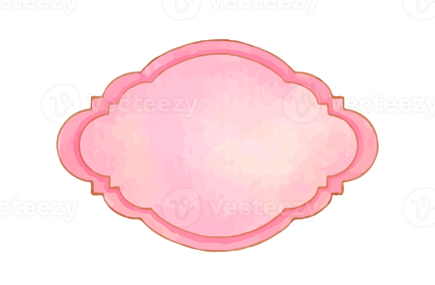 Watercolor label badge pastel element png