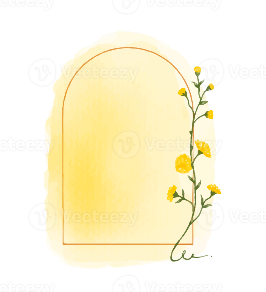 Watercolor floral wreath bouquet label badge png