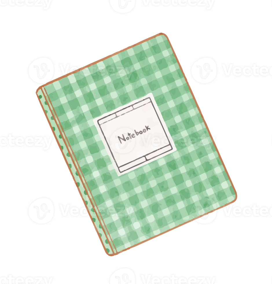 green notebook education concept watercolor png
