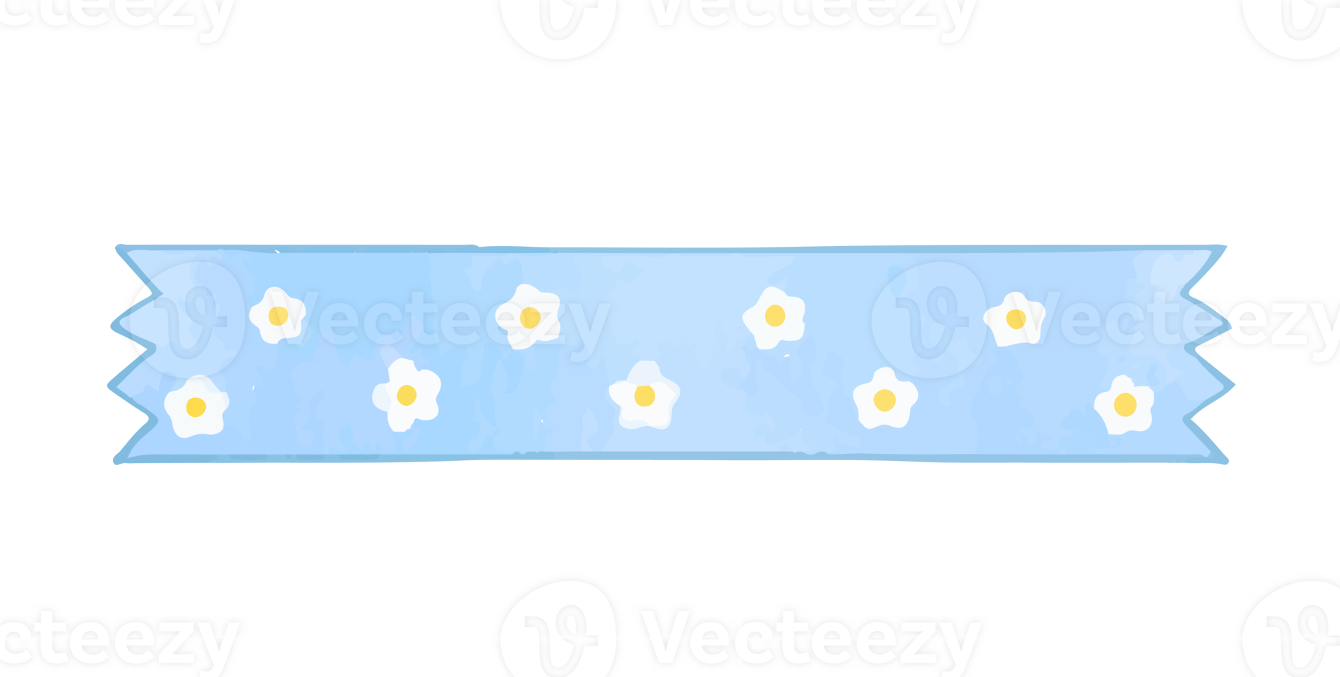 Watercolor cute pattern ribbon label element png