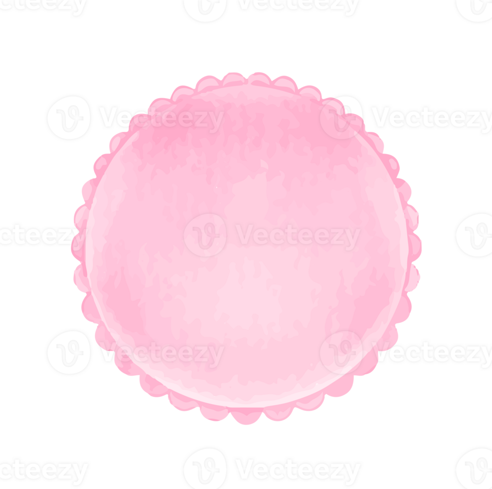 Watercolor circle label badge pastel element png