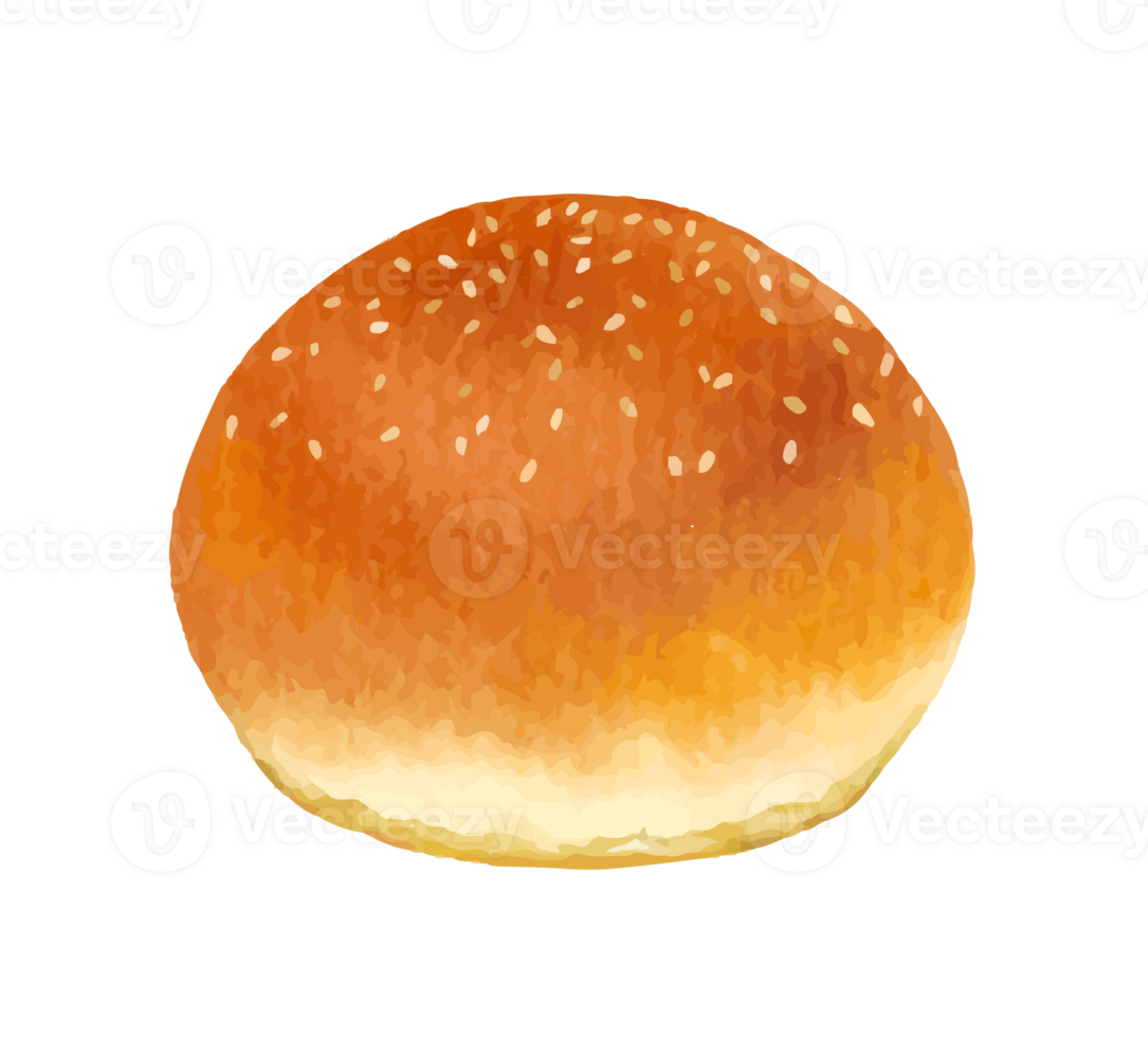 Bread bun bakery product watercolor png