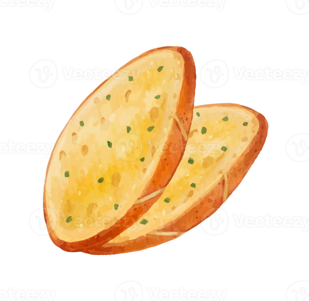 garlic bread bakery watercolor png