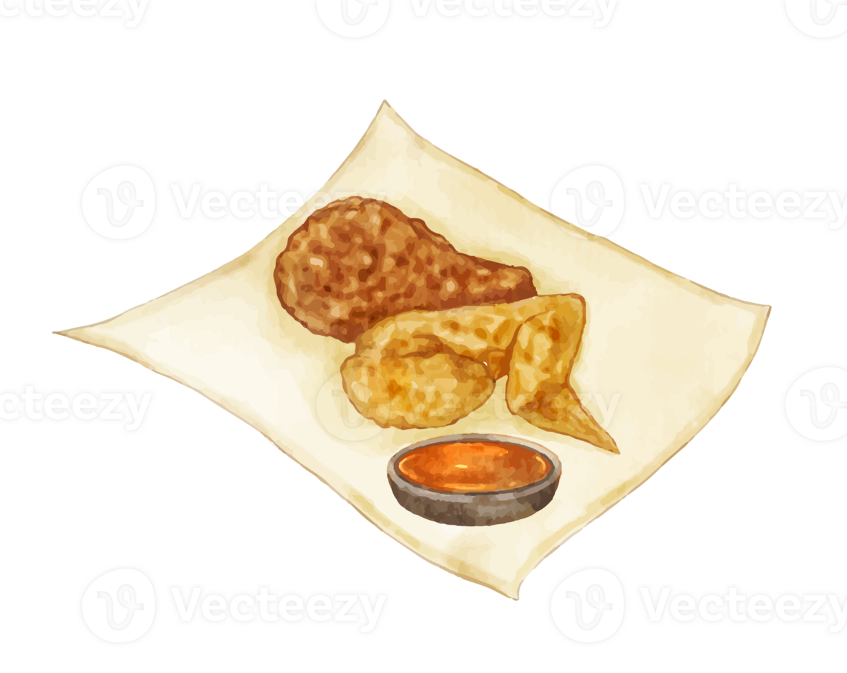 fried chicken watercolor png