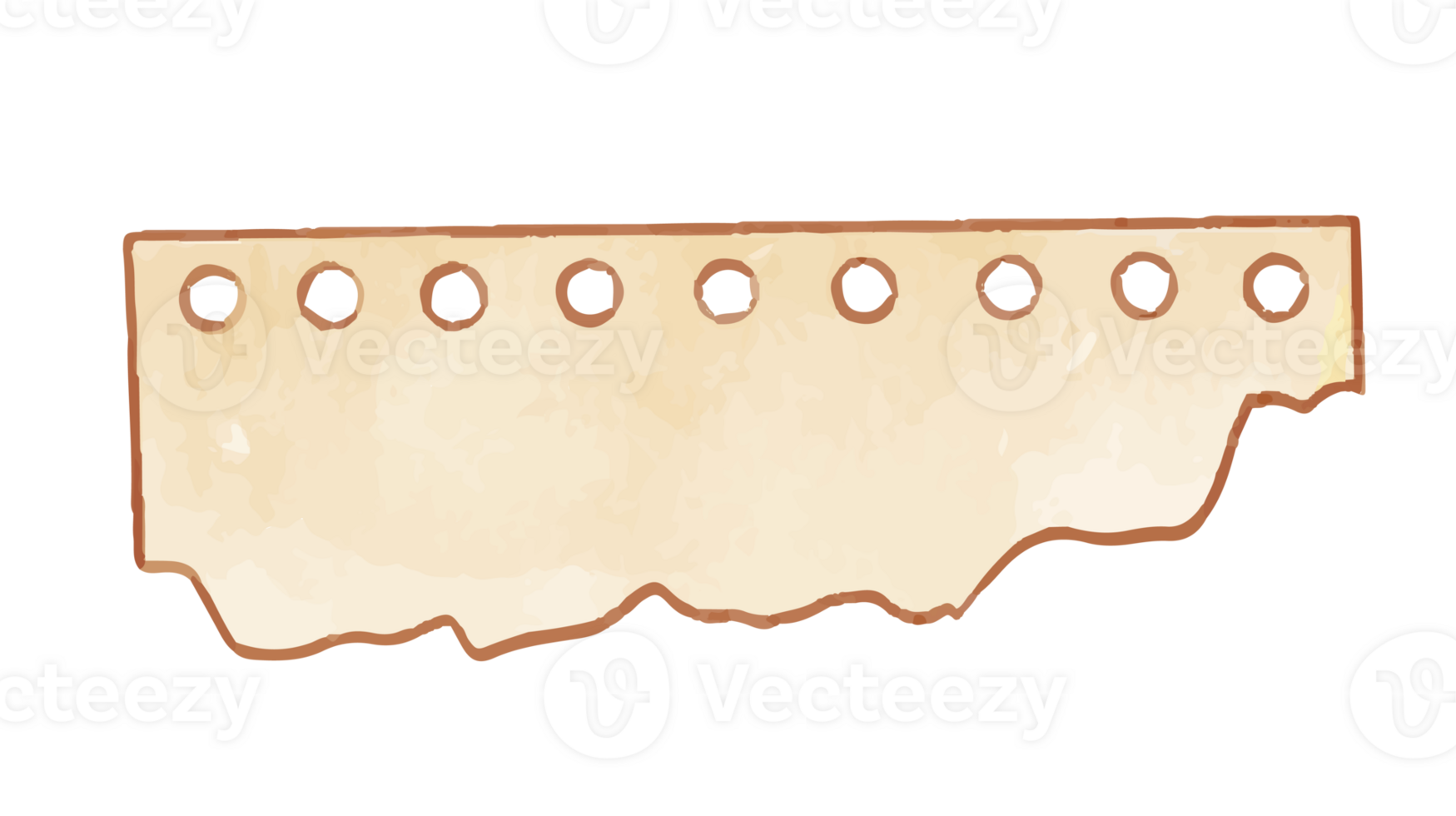 Watercolor sticky and memo paper label png