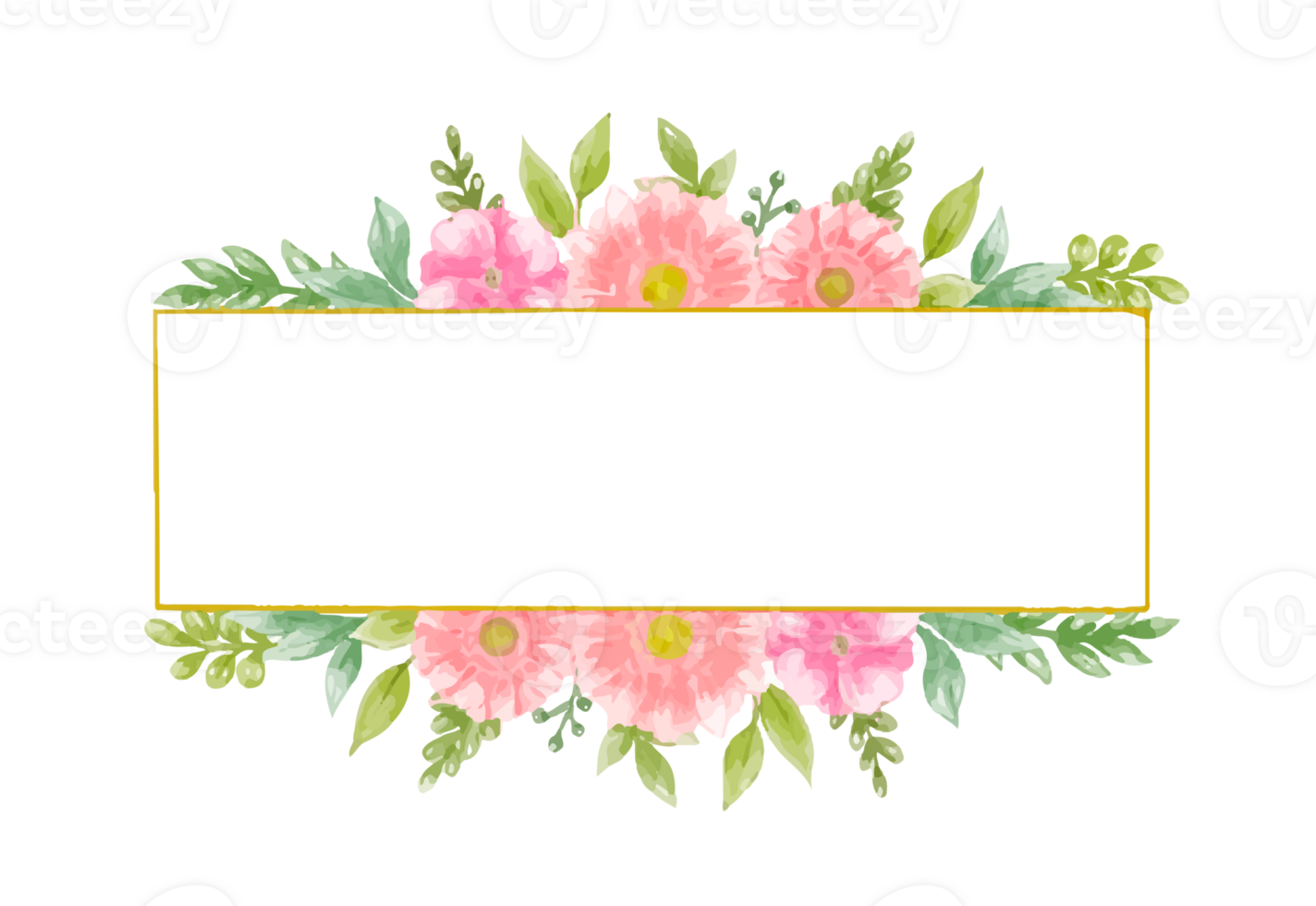 aquarelle floral couronne bouquet étiquette badge png