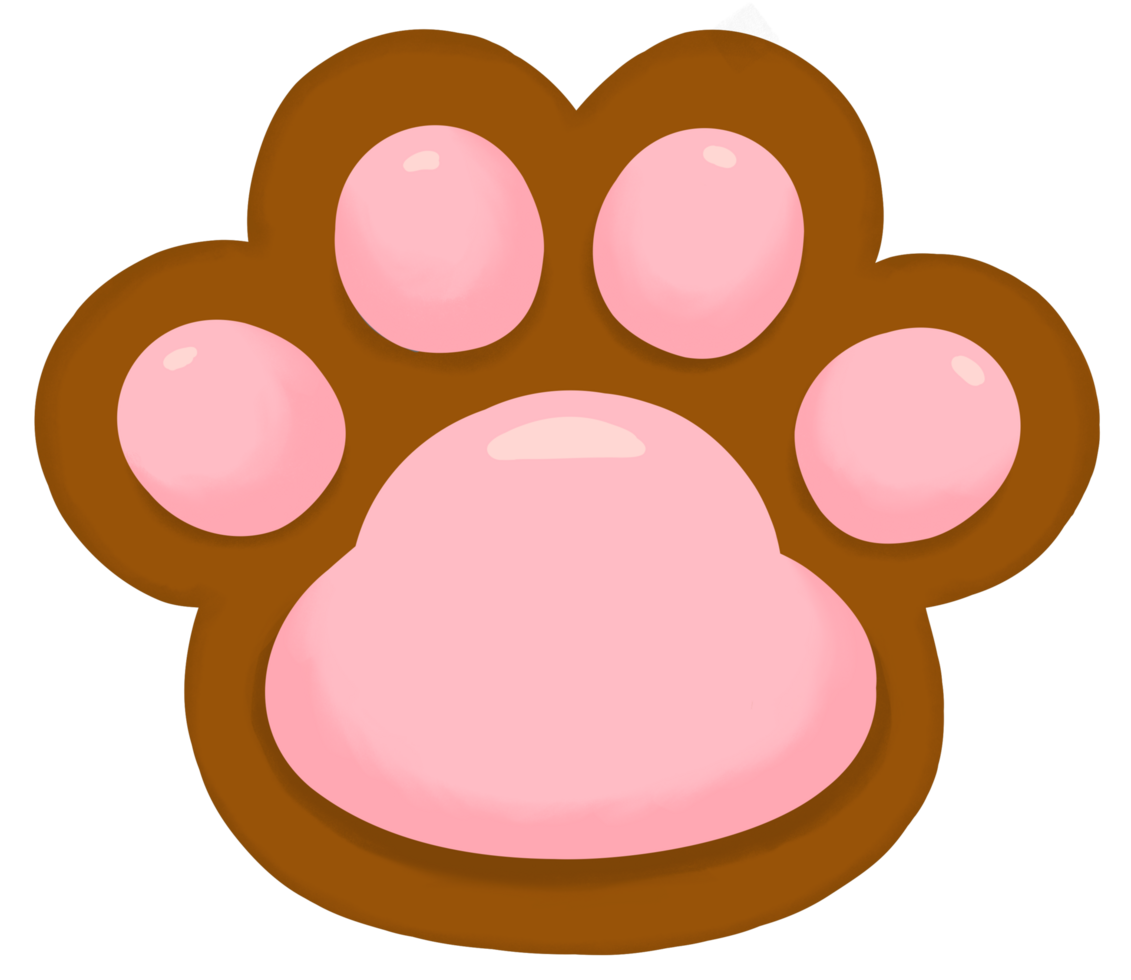 Cute cat paw - brown png