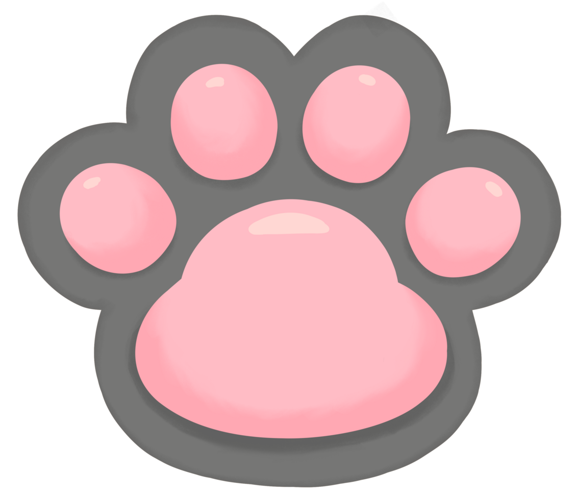 Cute cat paw - grey png