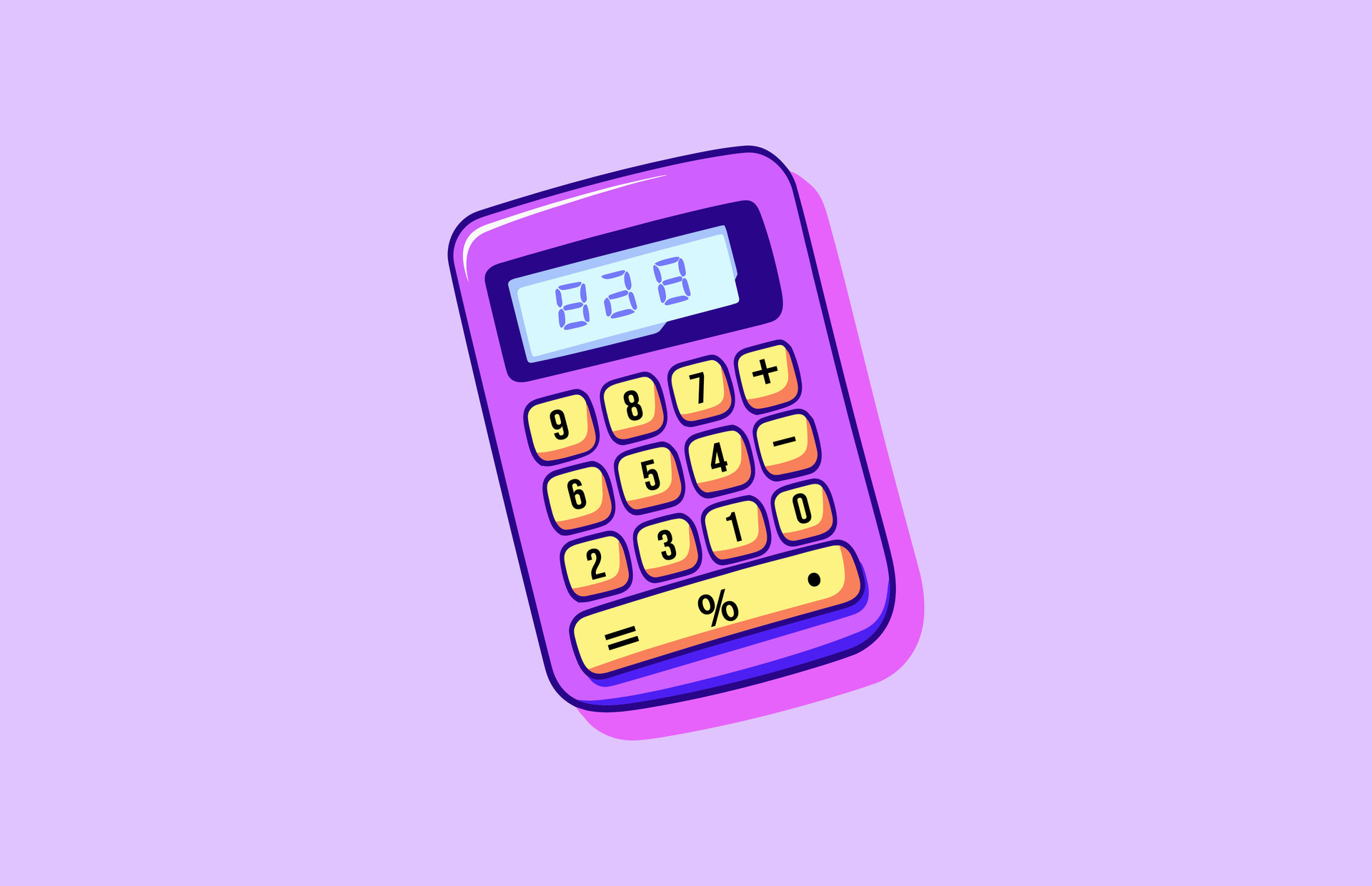 Calculator vector flat illustration, Back to school Calculator