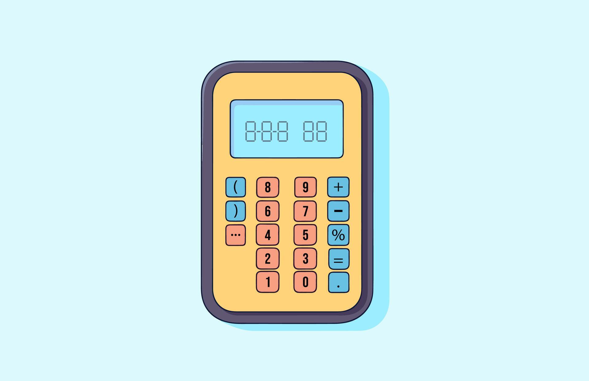 Calculator vector flat illustration, Back to school Calculator