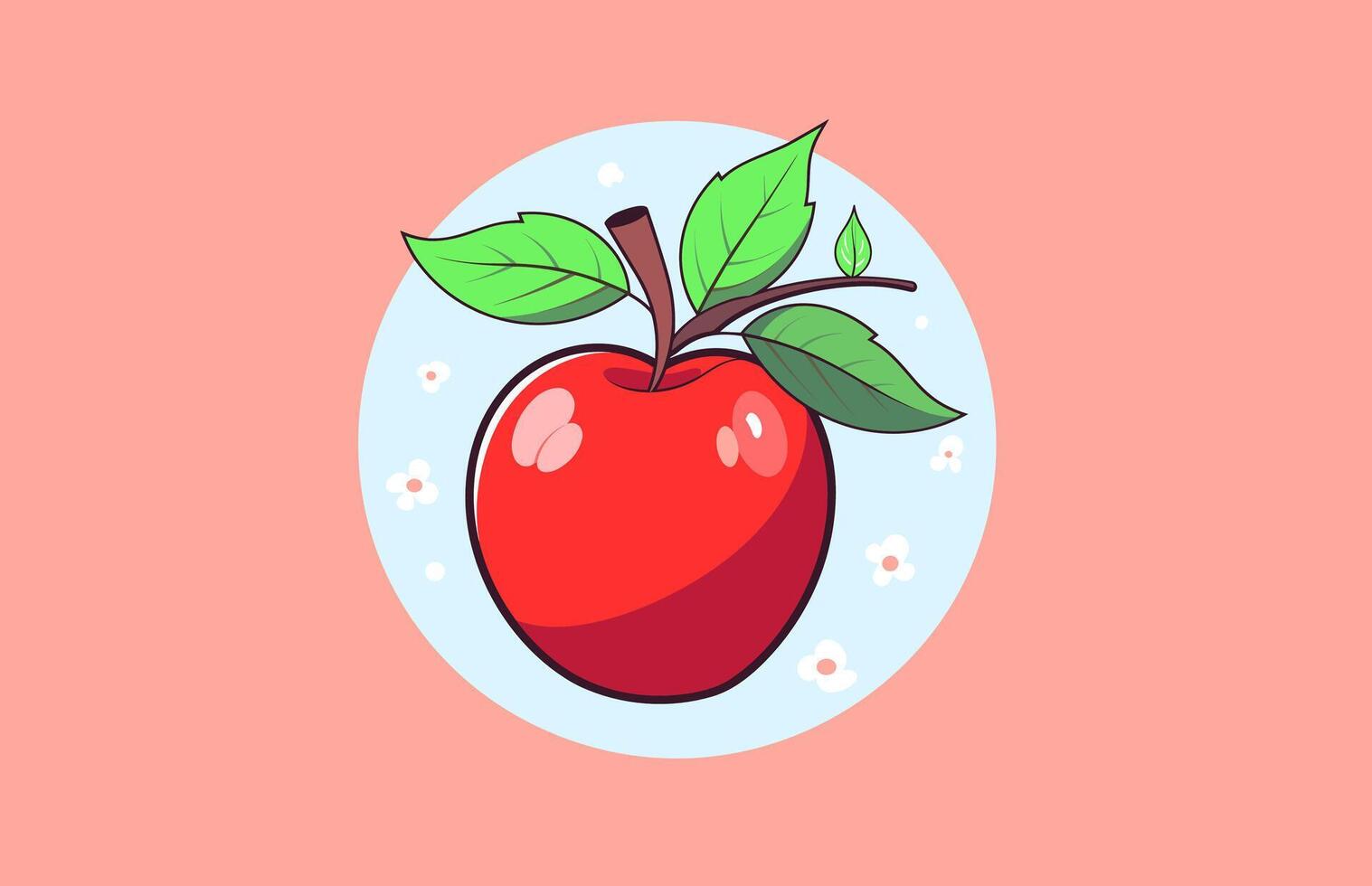 Apple vector flat illustration, Back to school Apple vector, Colorful Apple icon Design