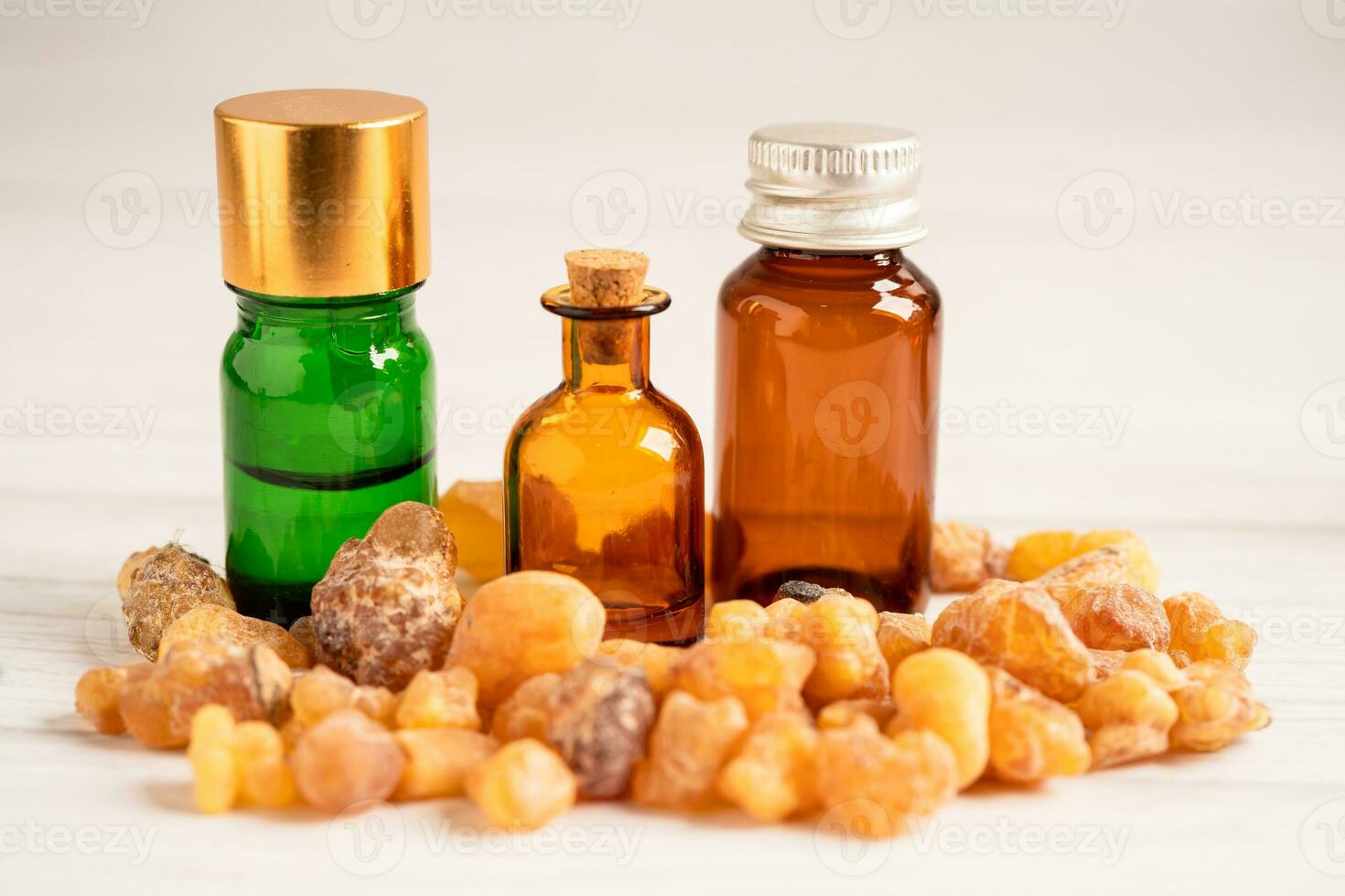 Frankincense or olibanum aromatic resin and soap for used in incense and perfumes. photo