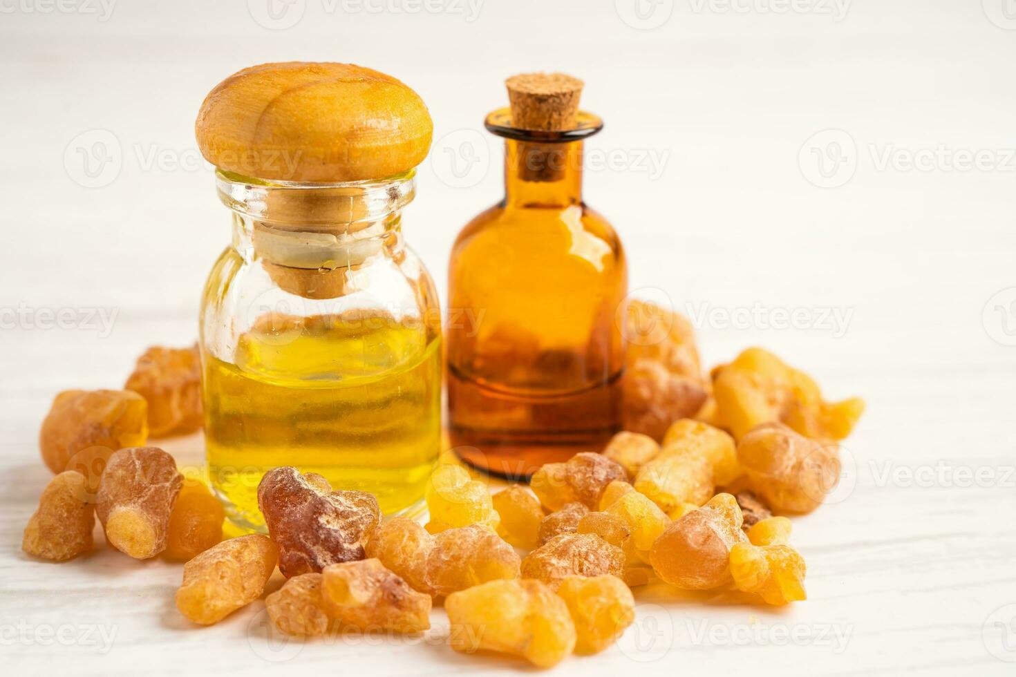Frankincense or olibanum aromatic resin and soap for used in incense and perfumes. photo