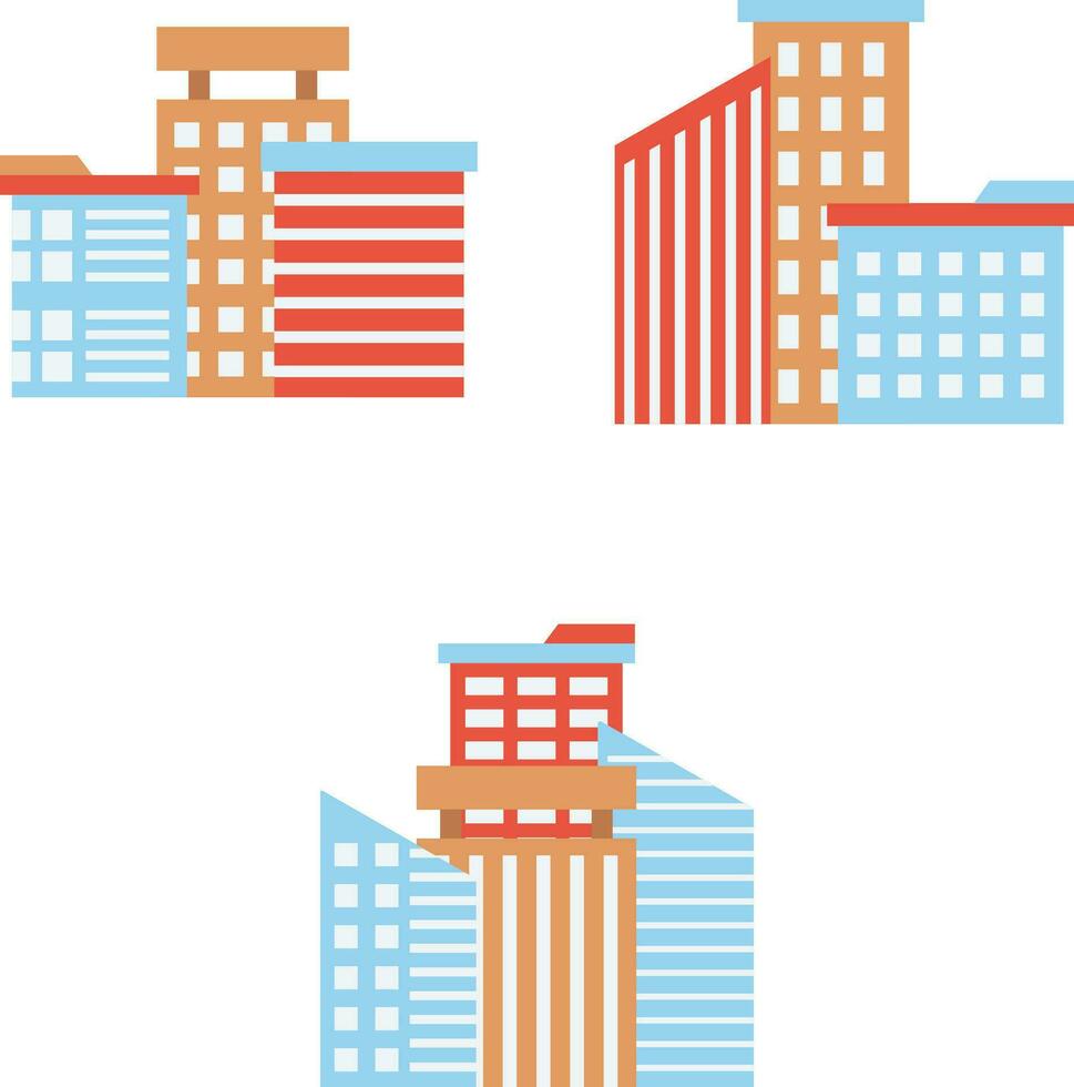 City Buildings set . with graphs and other elements. Vector illustration.