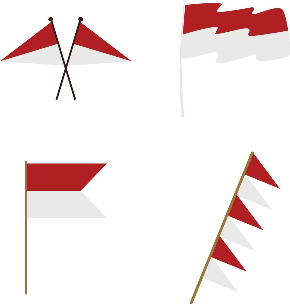 Indonesian Independence Day Flag Decoration. Indonesian Independence Day festive flag. Vector illustration