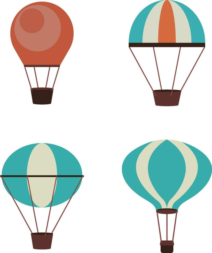 Element hot air balloon isolated on white background. Vector illustration