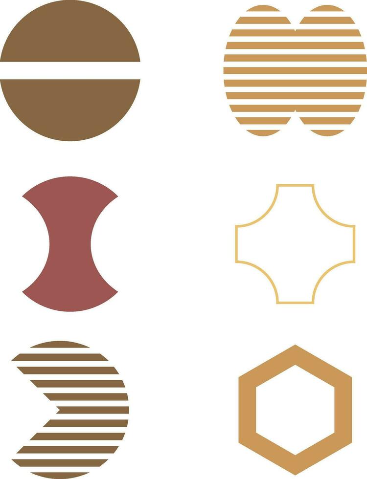 Modern Geometric. Brutal contemporary star oval spiral flower. Element design aesthetic. Bauhaus memphis design. vector