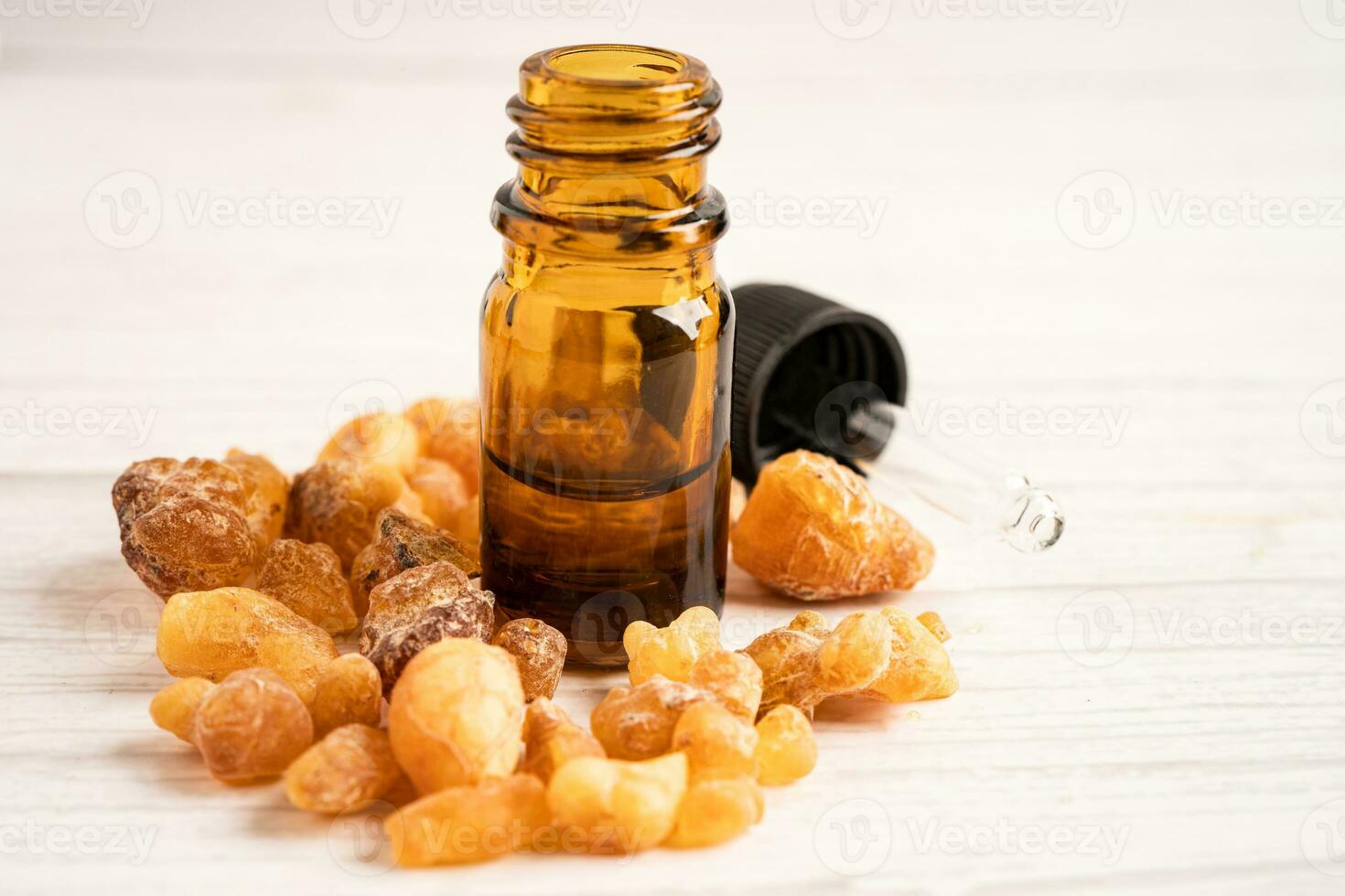 Frankincense or olibanum aromatic resin and soap for used in incense and perfumes. photo