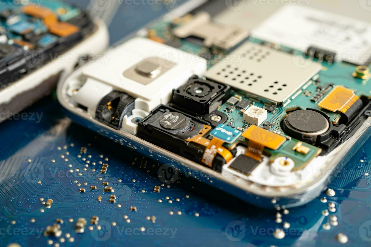 Repairing and upgrade mobile phone, electronic, computer hardware and technology concept. photo