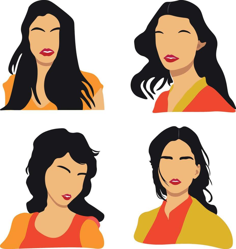 Woman Portrait Illustration. Simple, minimalist vector illustration of beautiful woman face. Vector illustration