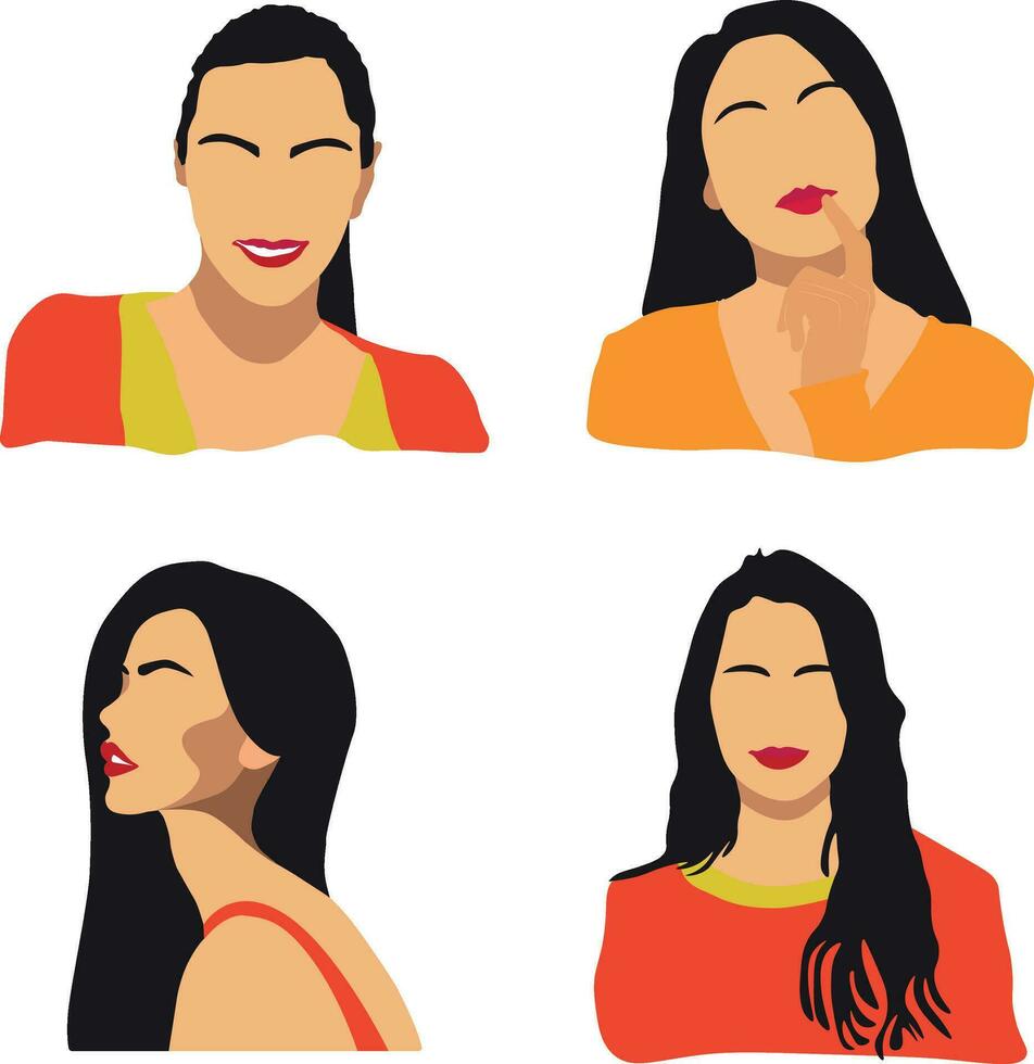 Woman Portrait Illustration. Simple, minimalist vector illustration of beautiful woman face. Vector illustration