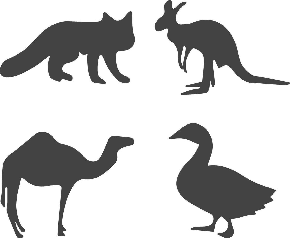 Animal Day Silhouette. For design decoration. Vector illustration.