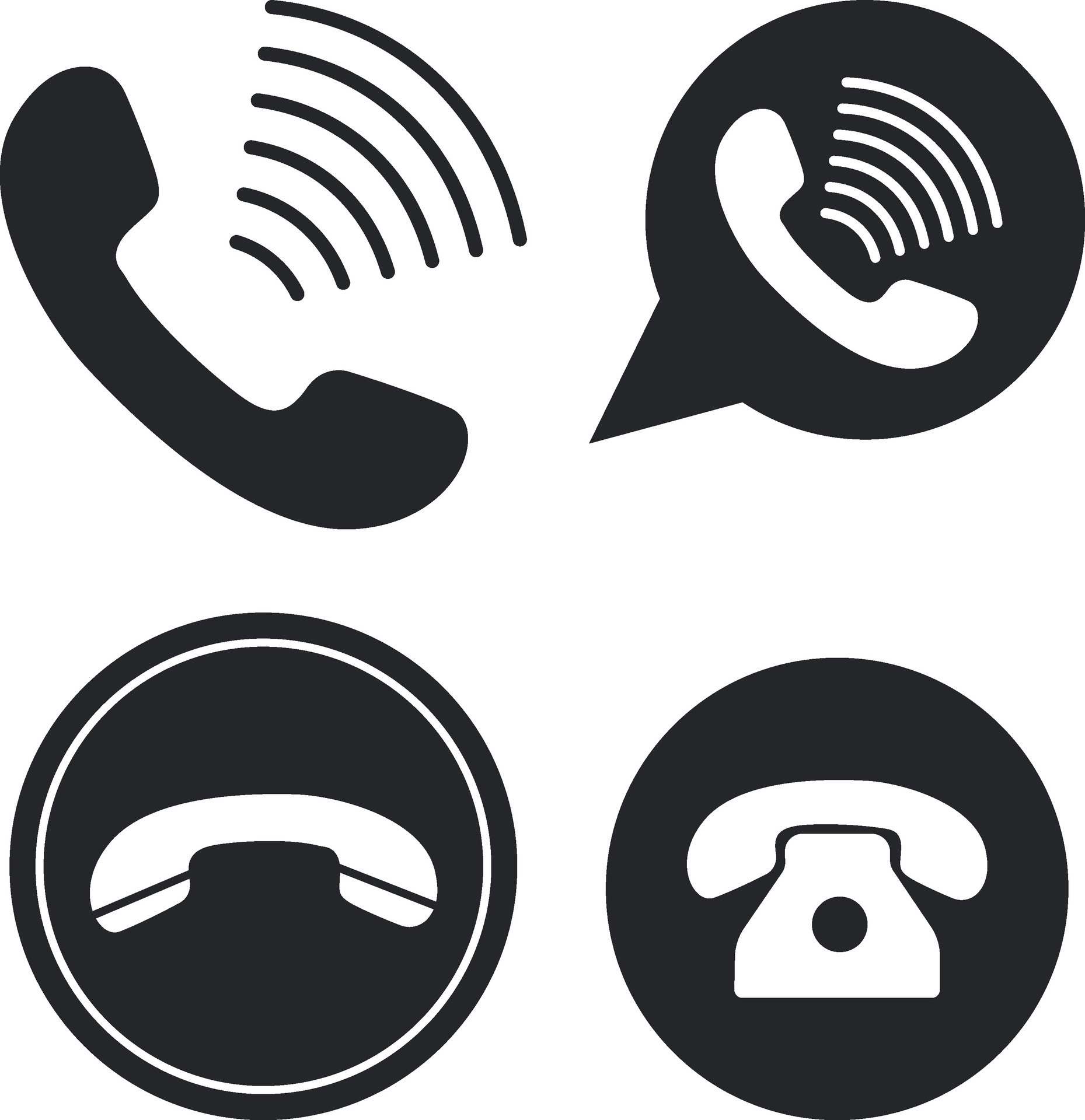 Simple Phone Icon. Phone vector icon. Flat telephone set and mobile