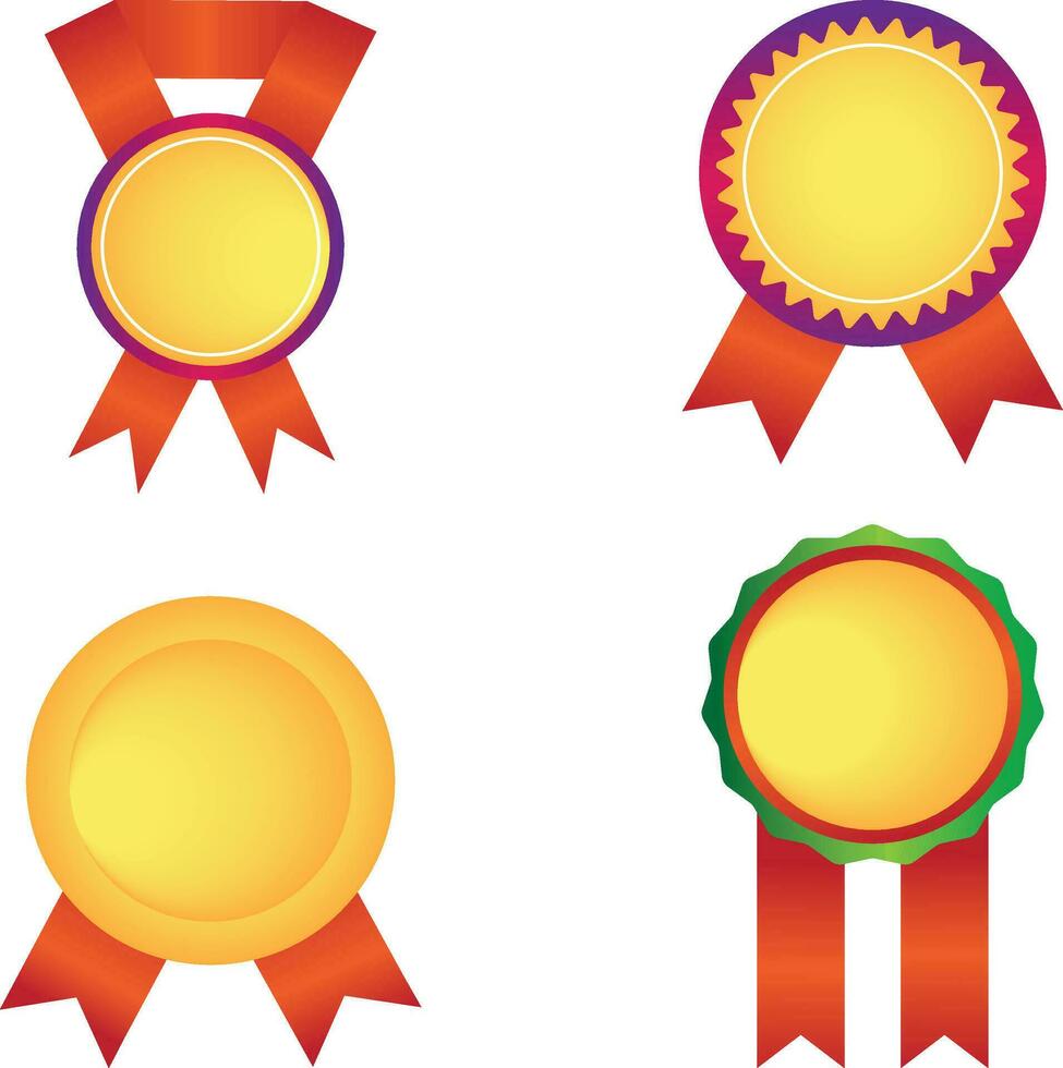 Luxury Medal Certificate. Black and Gold Ribbons Vector illustration
