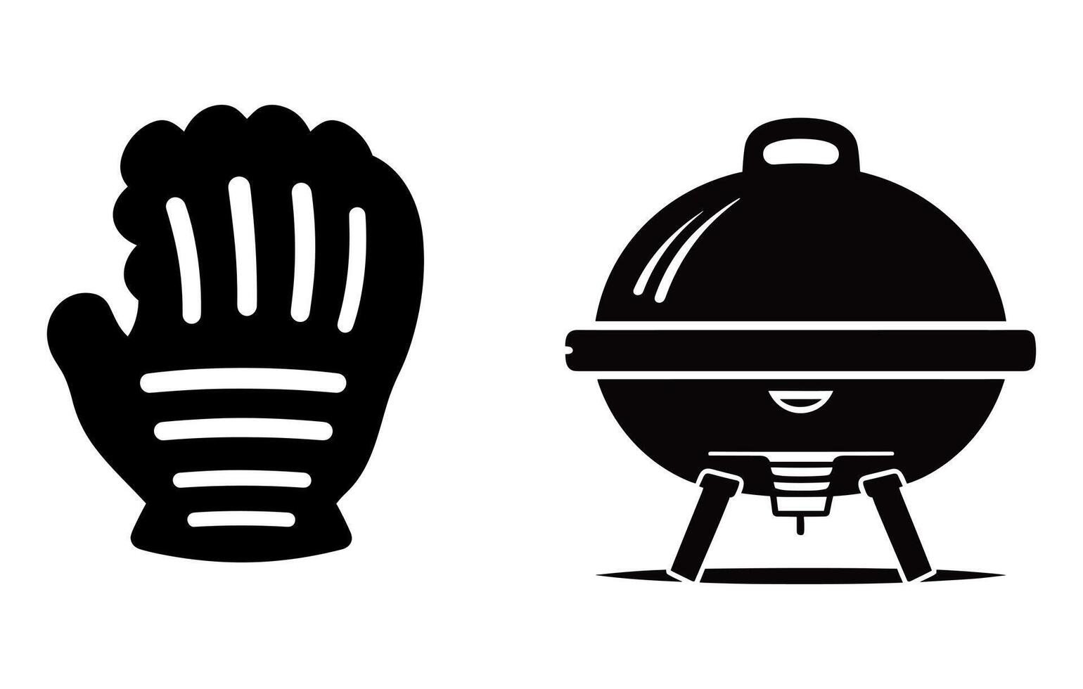 Barbecue Grill Flat illustration, Barbecue Grill Vector silhouette