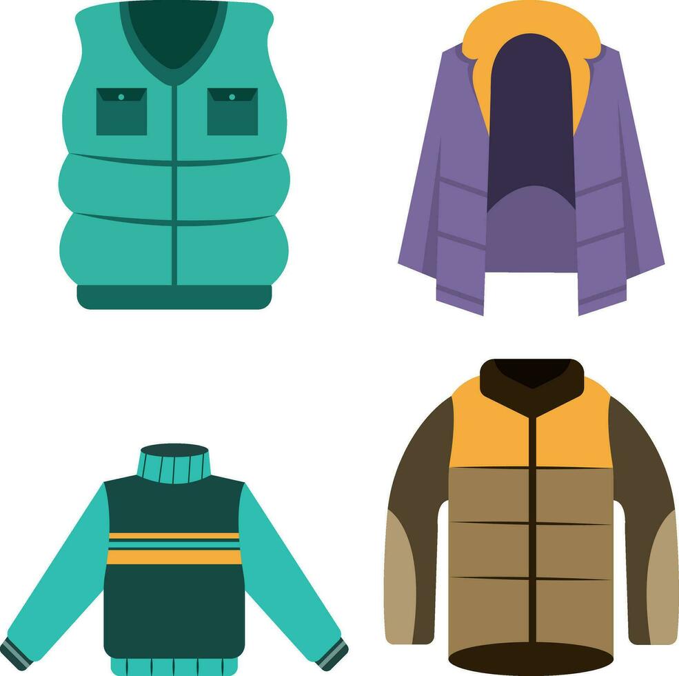 Winter jacket set.For design decoration.Vector illustration. vector