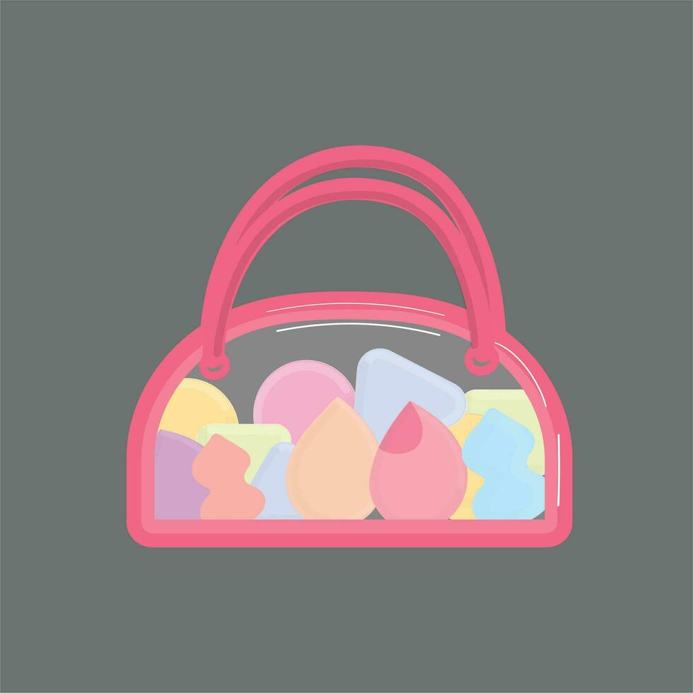 Colorful Beauty Blender Set In Transparent Bag vector