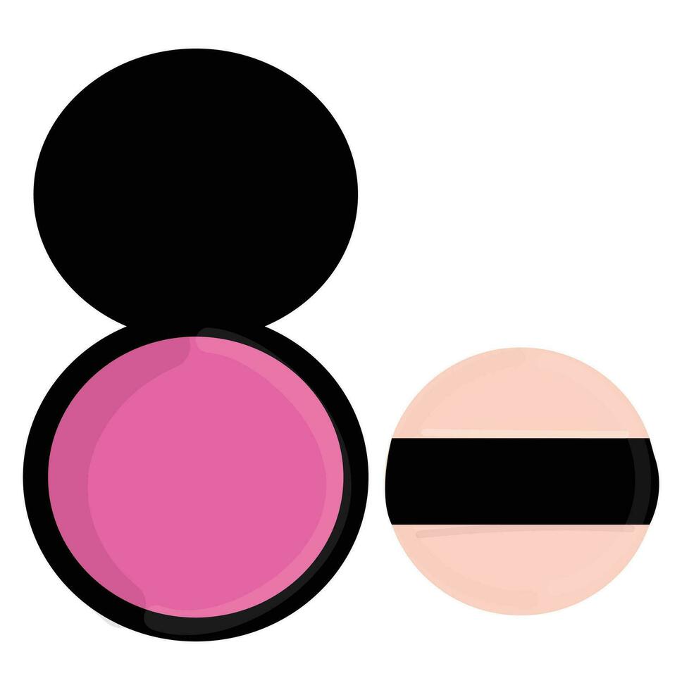Blush Powder with Applicator Illustration vector