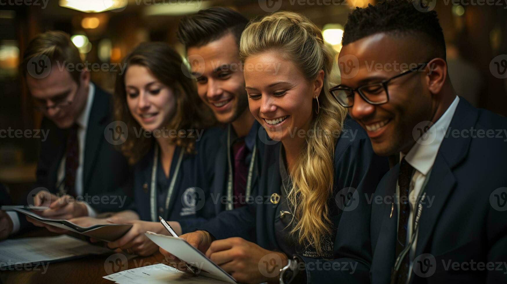 Young doctors students at the conference photo