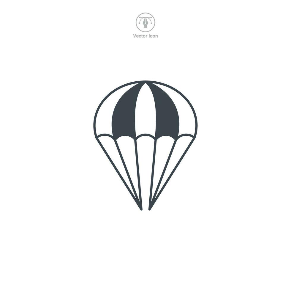 Parachute icon symbol vector illustration isolated on white background