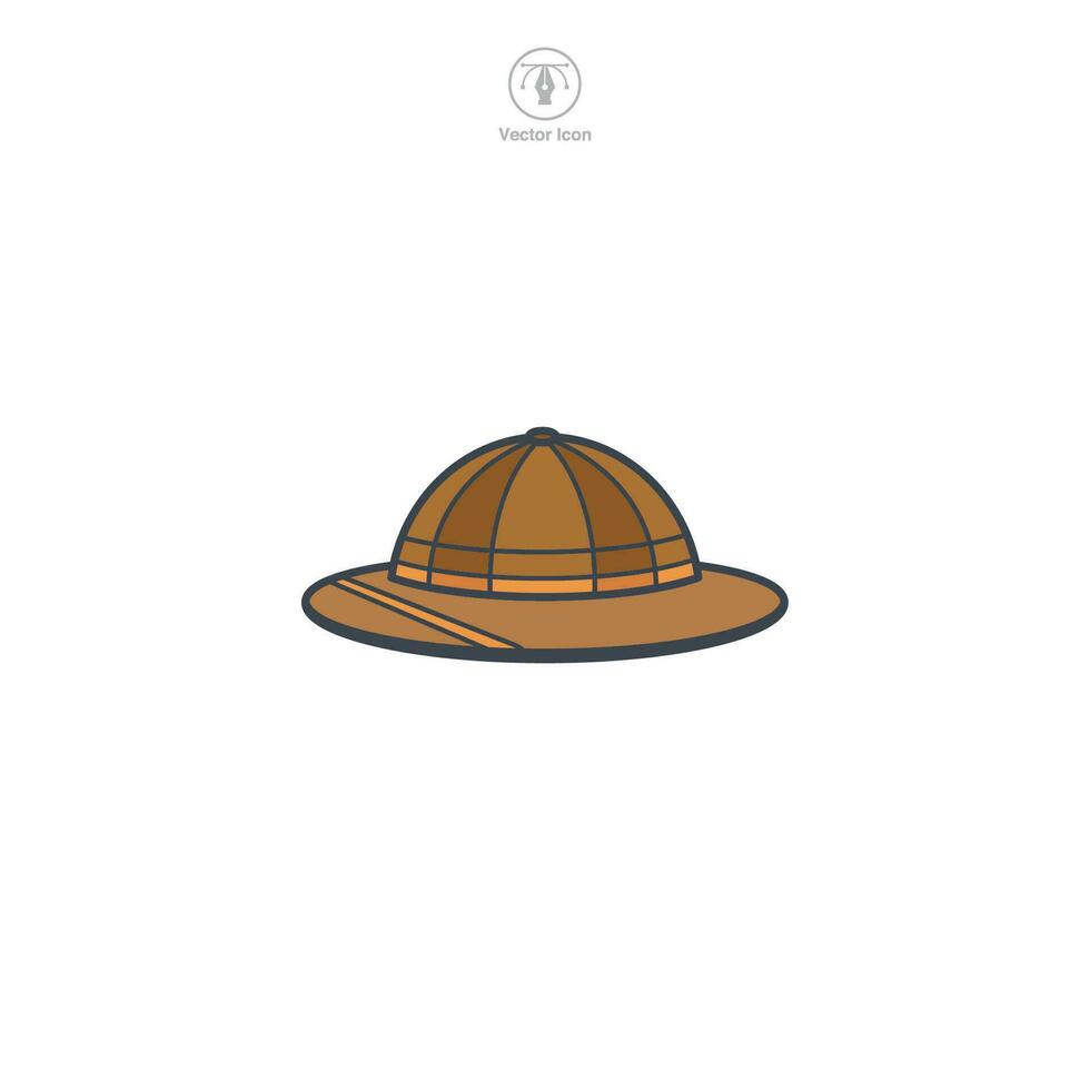 safari sombrero icono símbolo vector ilustración aislado en blanco antecedentes