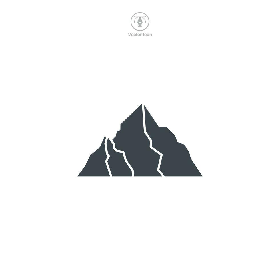 montaña icono símbolo vector ilustración aislado en blanco antecedentes
