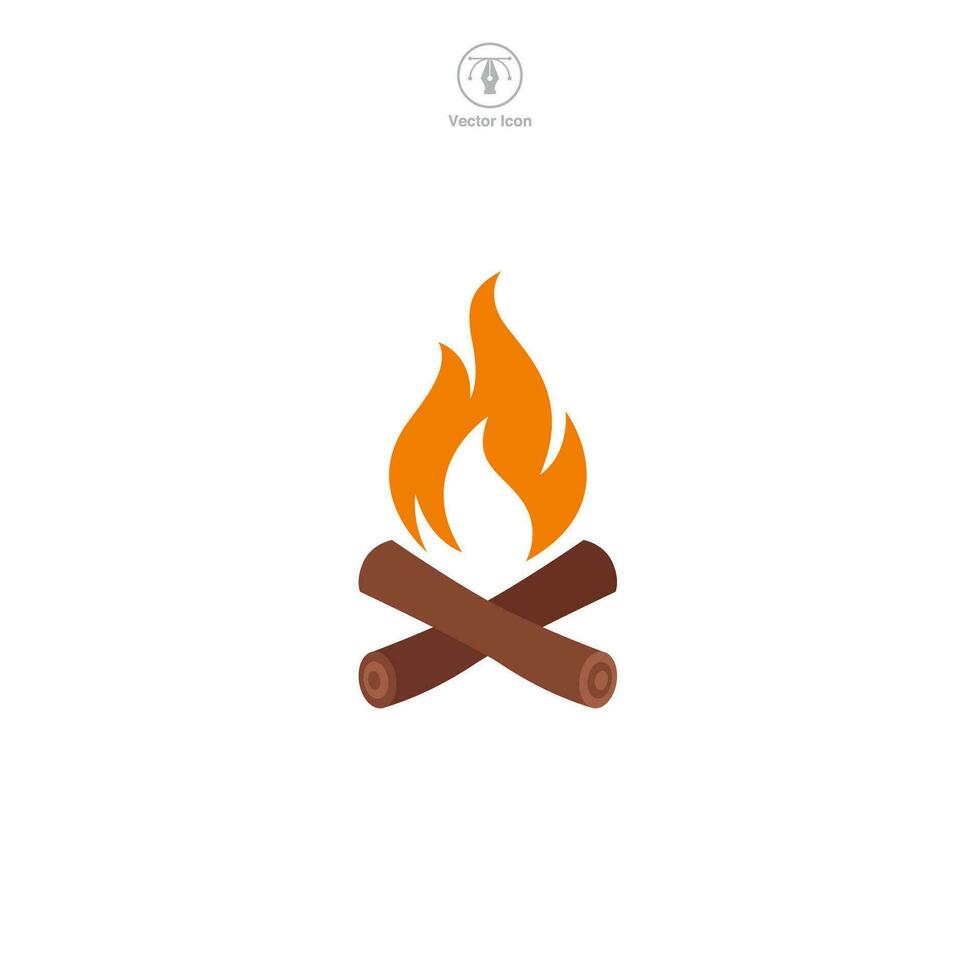 Campfire icon symbol vector illustration isolated on white background