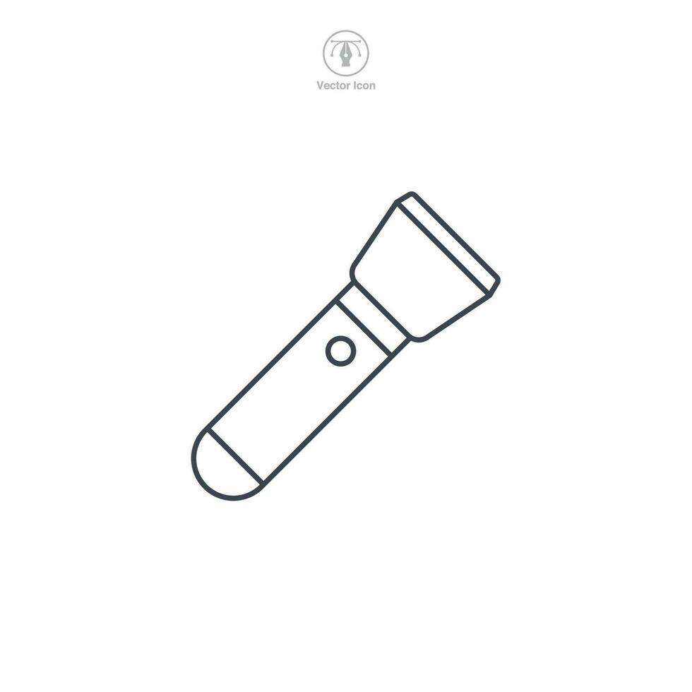 Torch Flashlight icon symbol vector illustration isolated on white background