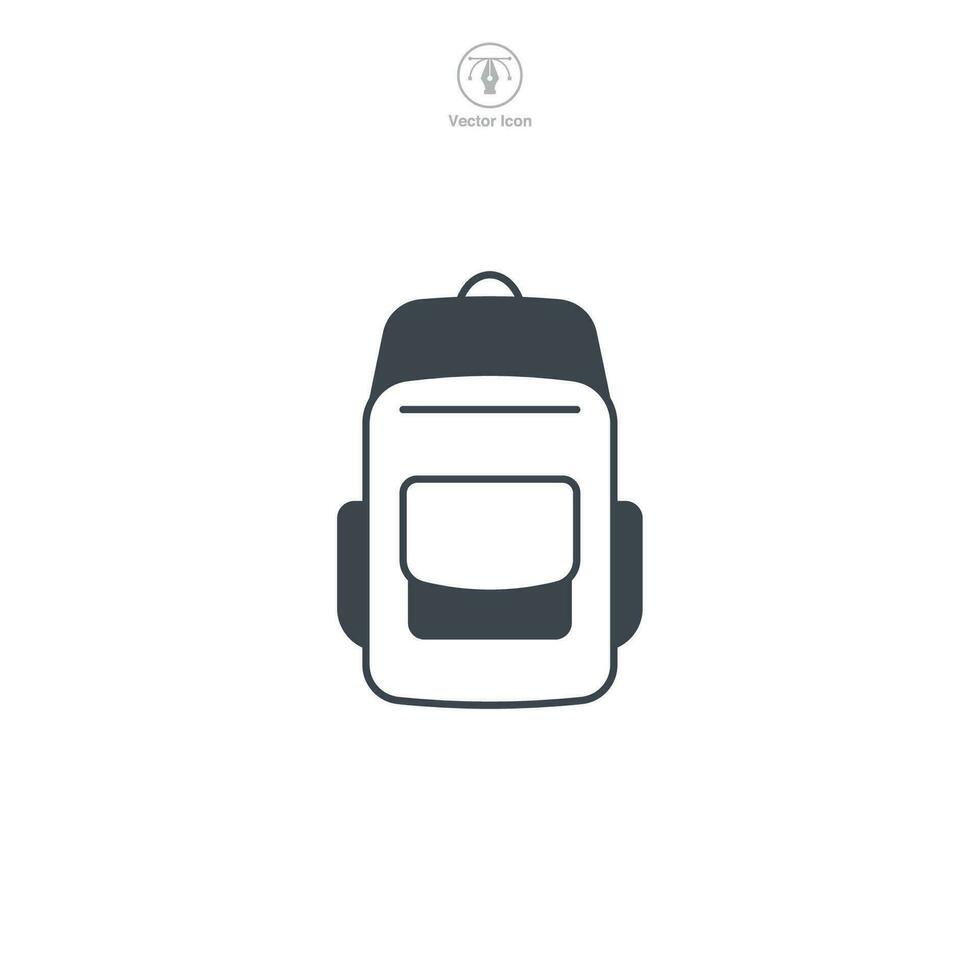 Backpack icon symbol vector illustration isolated on white background