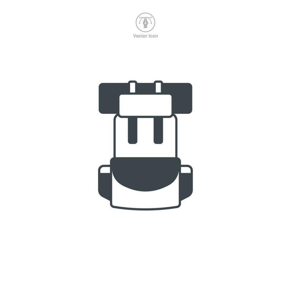 Rucksack icon symbol vector illustration isolated on white background