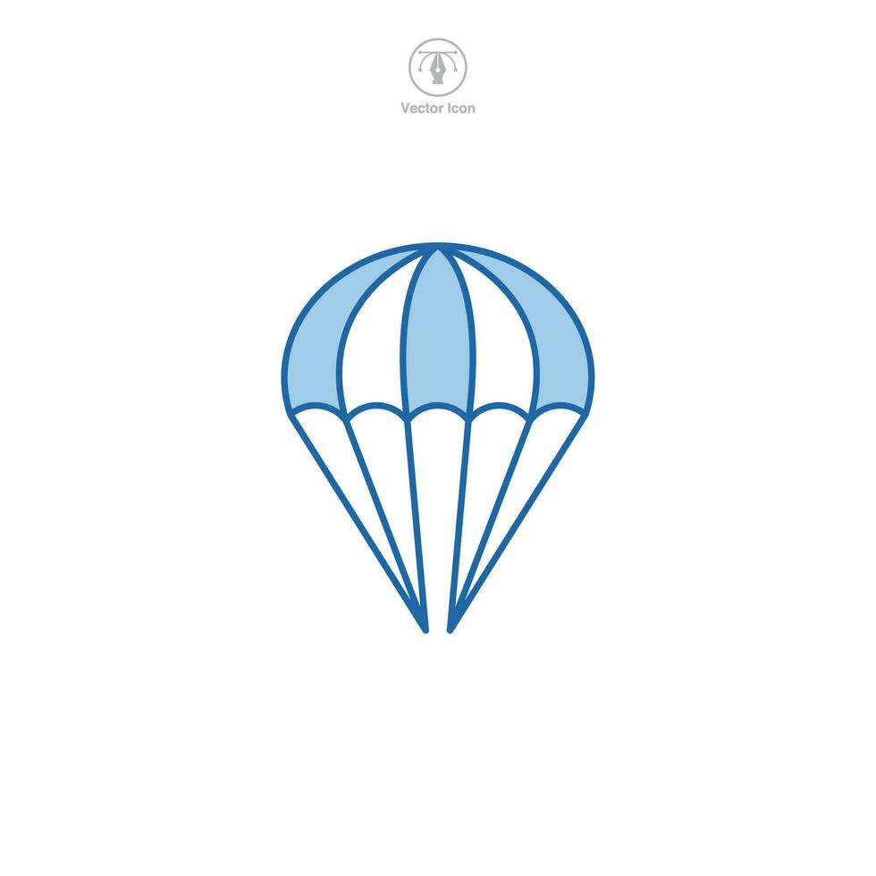 paracaídas icono símbolo vector ilustración aislado en blanco antecedentes