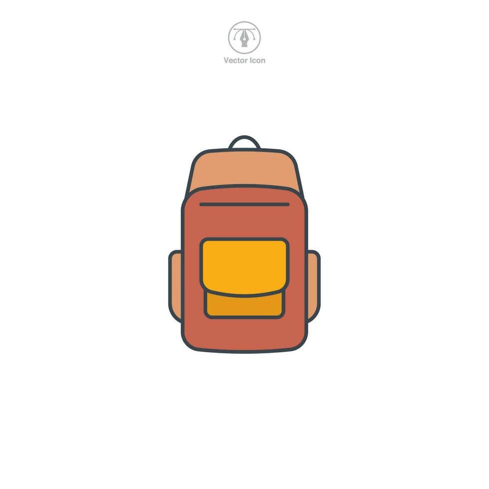 Backpack icon symbol vector illustration isolated on white background