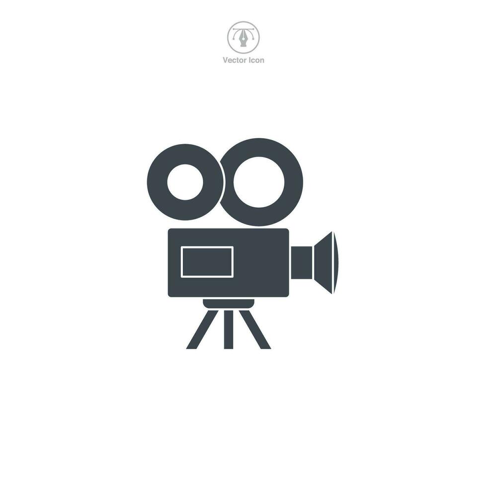 video camera icon symbol vector illustration isolated on white background